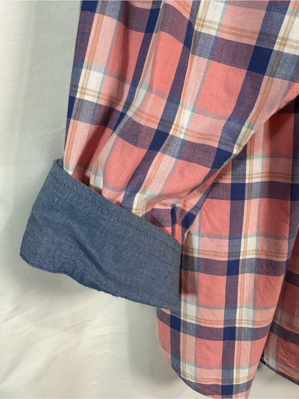 Talbots Pink and Blue Plaid Button-Down Shirt - Picture 2 of 10